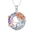 TOUPOP Sterling Silver & Stone Family Sister Mom Necklace Mother's Day Gift-0-0