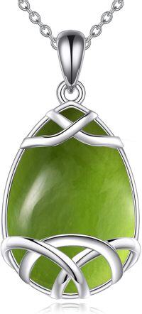 wholesale 925 Sterling Silver Green Peridot & Turquoise Celtic Knot Pendant Necklace-B-Celtic Knot Peridot