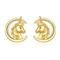 wholesale 14k Gold Cute Elephant Stud Earrings-0-0