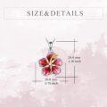 wholesale 925 Sterling Silver Enamel Hibiscus Flower Pendant Necklace for Women Mother Gifts-0-2