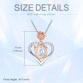 TOUPOP Sterling Silver Birthstone Forever Love Heart Rose Pendant Necklace-0-4
