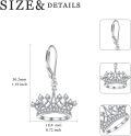 wholesale TOUPOP Princess Leverback Earrings Sterling Silver Princess Queen Crown Earrings For Women Crown Hook Dangle Earrings Christmas Xmas Birthday Gifts For Her Women Mom Grandma -0-4