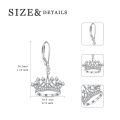 TOUPOP Sterling Silver Princess Leverback Crown Dangle Earrings For Women Gifts-0-4