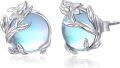wholesale 925 Sterling Silver Blue Moonstone Branch Stud Earrings-0-0