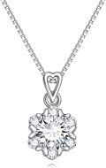 wholesale 925 Sterling Silver Heart-Shaped Flower Pendant with 2 CT D Color Moissanite and Chain - Mother's Day Gift-0-0