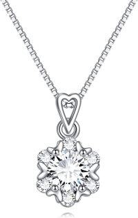 wholesale 925 Sterling Silver Heart-Shaped Flower Pendant with 2 CT D Color Moissanite and Chain - Mother's Day Gift-Open Heart Halo Diamond