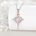 wholesale Sterling Silver Birthstones Rose Cross Heart Crucifix Pendant Necklace for Women-0-54