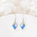 wholesale 925 Sterling Silver Blue Opal Wave Shape Drop Earrings for Women-0-1