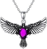 wholesale 925 Sterling Silver Birthstone Eagle Necklace for Women-February