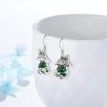 wholesale 925 Sterling Silver Green Moss Agate & Turquoise Stone Mushroom Drop Earrings-0-2