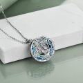 wholesale 925 Sterling Silver Blue Crystal Tree of Life Necklace - Elegant Sister Gift for Birthday, Friendship, Women-0-2