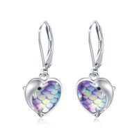 wholesale 925 Sterling Silver Heart Dolphin Earrings-Dolphin Earrings I