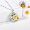 wholesale 925 Sterling Silver Sun and Moon Pendant with Abalone Shell Inlay Necklaces for Women Girls-0-2