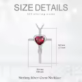 TOUPOP Sterling Silver Garnet Cross Necklace January Birthstone Pendant-0-5