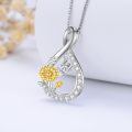 TOUPOP Sterling Silver Floral Pendant Birth Flower Necklace-0-2