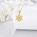 wholesale 14K Gold Diamond Star of David Pendant Necklace for Women-0-3
