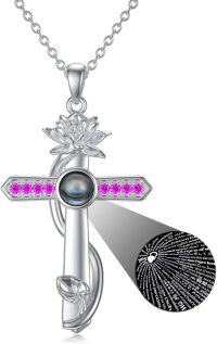 wholesale 925 Sterling Silver 12 Month Birthstone Flower Necklace  Char-07-July-Waterlily-07-Jul-Waterlily+Photo