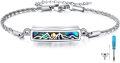 wholesale 925 Sterling Silver Abalone Shell Mountain Scene Urn Keepsake Bracelet with Funnel and Fill Tool Set-0-0