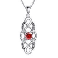 wholesale 925 Sterling Silver Celtic Knot Birthstone Pendant Necklace-July