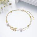 wholesale 14K Gold Freshwater Pearl Infinity Anklet for Women 8 10 -0-2