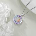 wholesale 925 Sterling Silver Owl Tree of Life Purple Amethyst Pendant Necklace for Women-0-2
