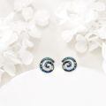 wholesale 925 Sterling Silver Mother Of Pearl Spiral Stud Earrings For Women And Girls-0-2