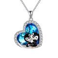 TOUPOP Sterling Silver Crystal Penguin Necklace Jewelry Gift For Women-0-0