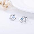 wholesale 925 Sterling Silver Blue Topaz Sea Turtle Stud Earrings for Women Girls -0-3
