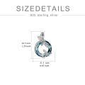 wholesale 925 Sterling Silver Butterfly Circle Blue Crystal Cubic Zirconia Pendant Necklace For Women-0-3