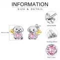 wholesale 925 Sterling Silver Hypoallergenic Dog Stud Earrings Wholesale with Heart Crystal and Bone for Women Gifts-0-5
