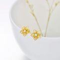 wholesale 14K Solid Floral Diamond Stud Earrings - Elegant s for Women-0-3
