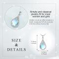wholesale 925 Sterling Silver Blue Moonstone Teardrop Heart Pendant Necklace for Women-0-5