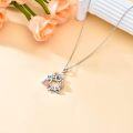 wholesale 925 Sterling Silver Rose Floral Trinity Knot Pendant Necklaces for Women-0-3