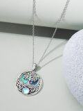 wholesale 925 Sterling Silver Abalone Shell Tree of Life Witch's Knot Triple Moon Goddess Pendant Necklace for Women-0-3
