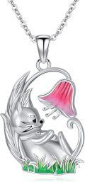 wholesale 925 Sterling Silver Cat Butterfly Pendant Necklace for Women Gifts-0-0