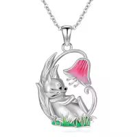 wholesale 925 Sterling Silver Cat Butterfly Pendant Necklace for Women Gifts-Cat Necklace