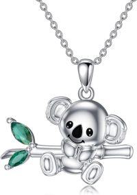 wholesale TOUPOP Koala Necklace 925 Sterling Silver Koala Gifts Cute Animal Koala Bear Jewelry Brithday Gifts For Women -undefined
