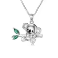 TOUPOP Sterling Silver & Stone Koala Necklace, Cute Animal Jewelry Gift for Women-0-0