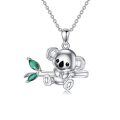 TOUPOP Sterling Silver & Stone Koala Necklace, Cute Animal Jewelry Gift for Women-0-0