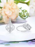 wholesale Celtic Knot Earrings Leverback Sterling Silver Trinity Knot Earrings Leverback Celtic Earrings For Women Celtic Kont Jewerly Gifts For Women Girlfriend Birthday Christmas Anniversary Mothers Day -0-5