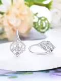 TOUPOP Sterling Silver Celtic Knot Earrings Leverback Trinity Knot Jewelry Gifts-0-5