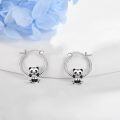 wholesale 925 Sterling Silver Panda Bear Hoop Earrings for Women Girls -0-2