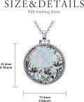 wholesale 925 Sterling Silver with White Opal Lily Urn Necklace for Ashes - May Birth Flower Memorial Jewelry for Mother, Adjustable Chain, Gift Box-0-4