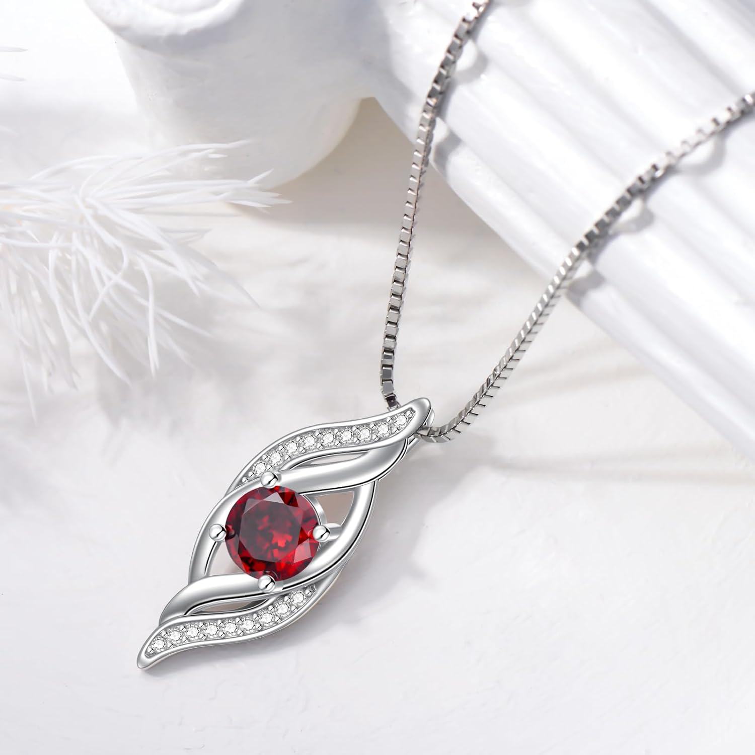 wholesale 925 Sterling Silver Birthstone Infinity Necklace for Women Love Jewelry Gift-0-4