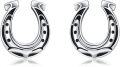 wholesale 925 Sterling Silver Horseshoe Stud Earrings Lucky Charm  for Her-0-0