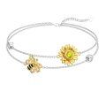 wholesale 925 Sterling Silver Bee & Sunflower Charm Bracelet for Women and Girls Gift-0-0