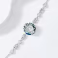 TOUPOP Sterling Silver Blue Crystal A-Z Letter Bracelet Gift-0-4