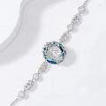TOUPOP Sterling Silver Blue Crystal A-Z Letter Bracelet Gift-0-4