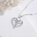 wholesale 925 Sterling Silver AAA Cubic Zirconia & Moissanite Caduceus Heart Birthstone Nurse Necklace-0-2