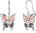 wholesale 925 Sterling Silver Bat Skull Drop Earrings 2 Long Halloween Jewelry for Women Girls Gift-0-0